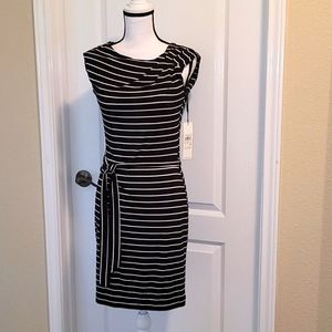 NWT Calvin Klein Stripe Belted Dress